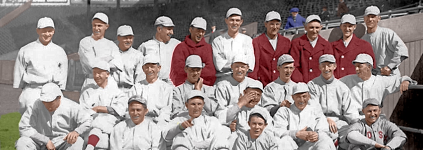 Red Sox Restored ~ 1915. Babe Ruth, Bill Carrigan, Jack Barry